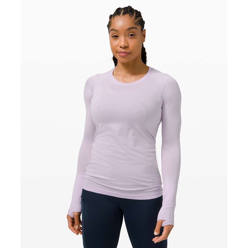 Lululemon Swiftly Tech Long Sleeve Top - Light Purple Gray Small